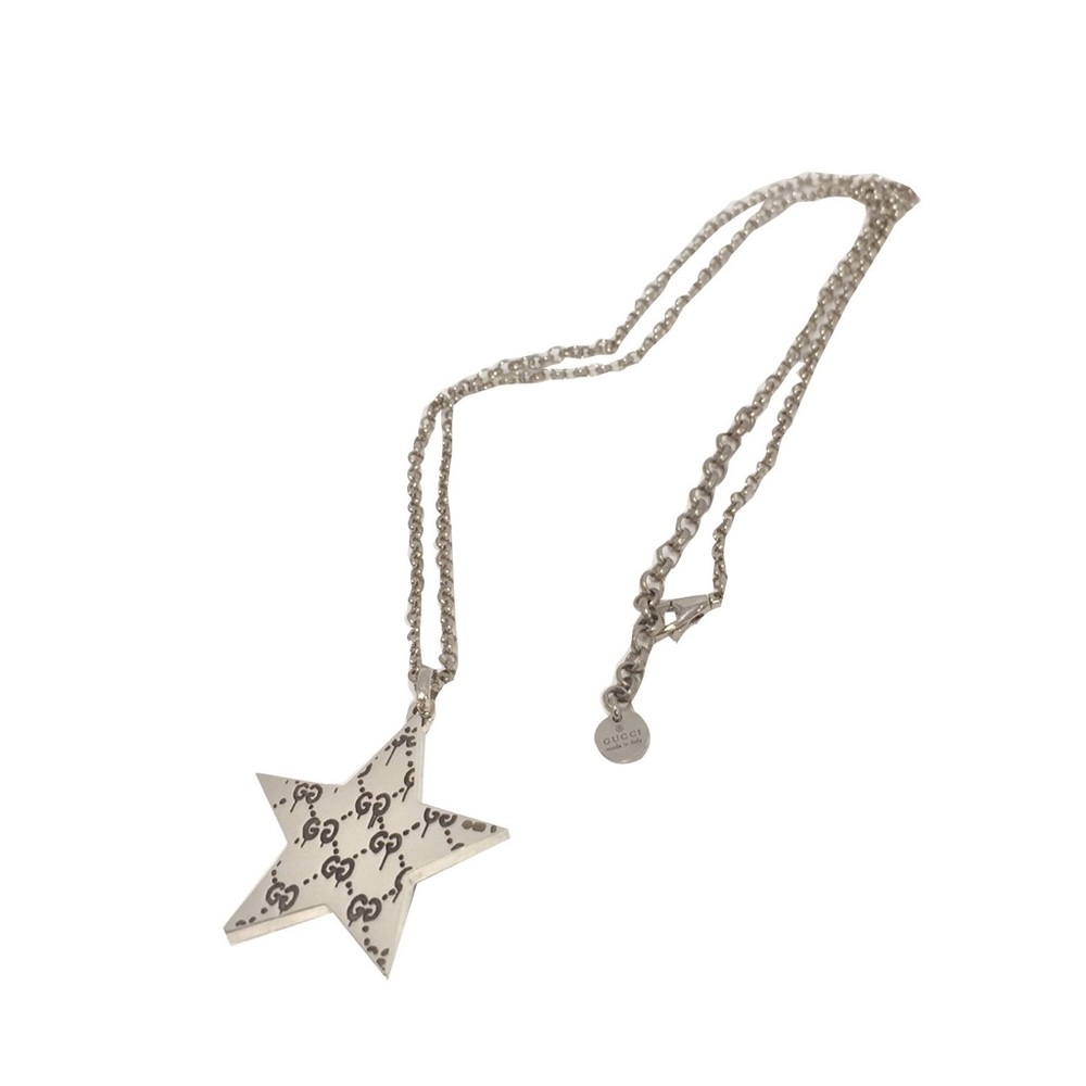 Authentic Gucci ghost enamel star pendant reversible sterling silver chain - Picture 6 of 8